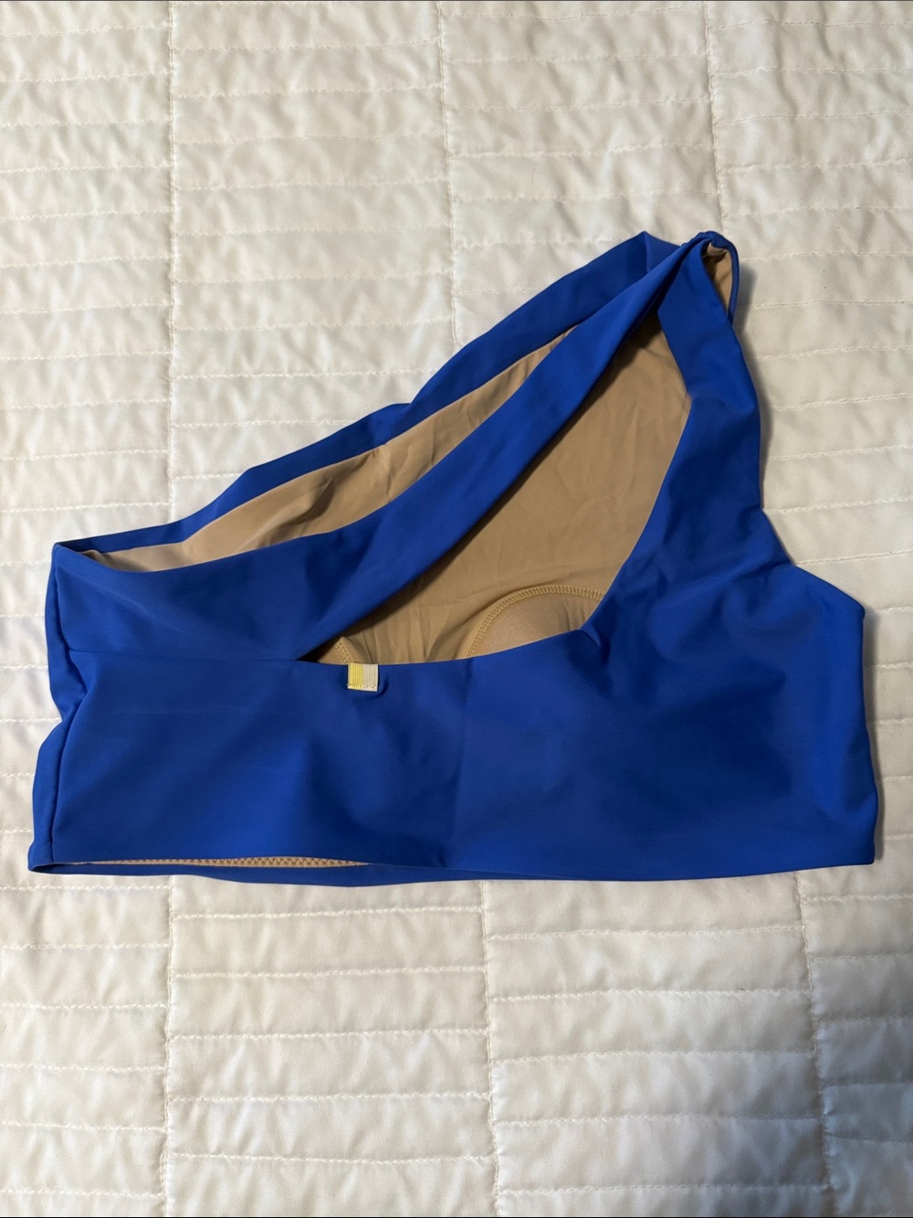 summersalt One-Shoulder Bikini Top in Cobalt Blue - Picture 2 of 3
